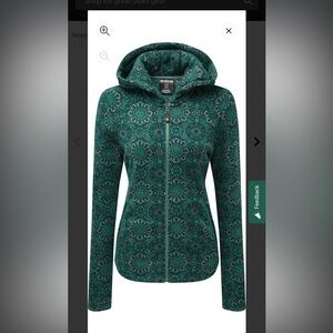 Sherpa hooded jacket genuine Sherpa green print
